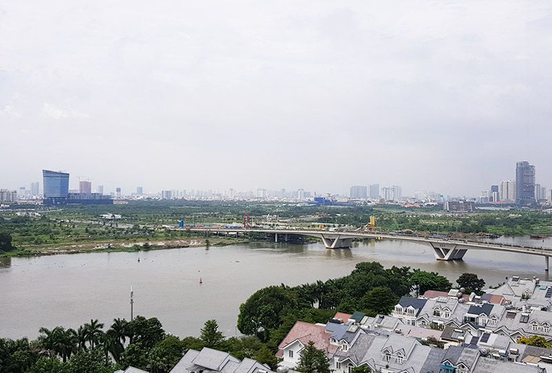 Two bedroom apartment for lease on Saigon Pearl, Binh Thanh District . Just 5 minutes to district 1.