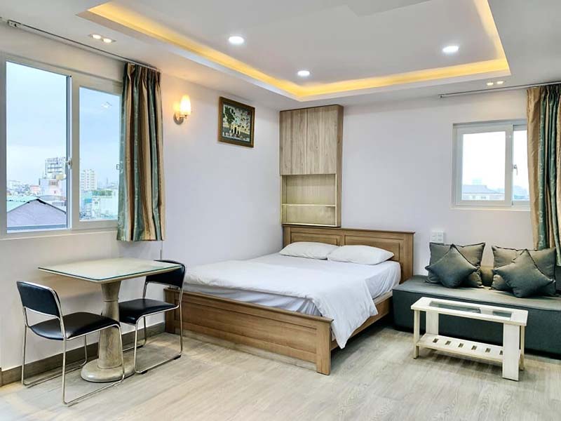 Bright studio serviced apartment for rent in Phu Nhuan District Saigon 9