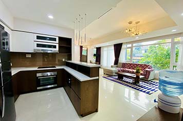 Nice serviced apartment leasing in Thao Dien area, Ngo Quang Huy Street, District 2.