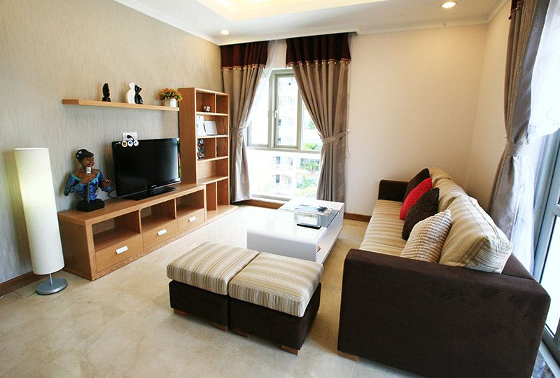 Three bedroom serviced apartment for rent in Saigon Pavillon District 3 .