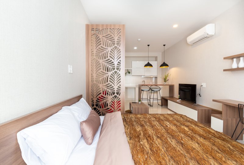 Serviced apartment on Nguyen Huy Tuong Street for rent in Binh Thanh Dist