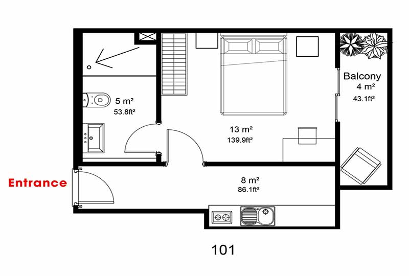 Studio serviced flat leasing now on Thao Dien area District 2