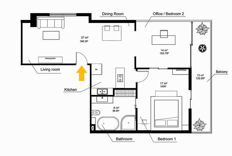 Two bedroom serviced apartment for rent in Thao Dien next to An Phu Market