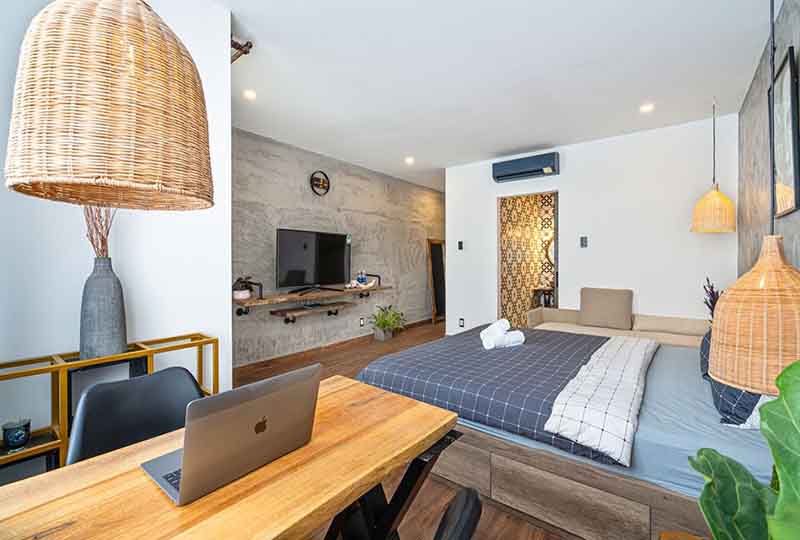 Cozy Retro concept serviced apartment rental in District 1 Saigon