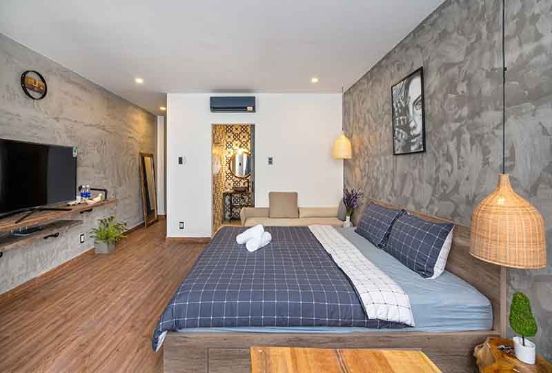 Cozy Retro concept serviced apartment rental in District 1 Saigon