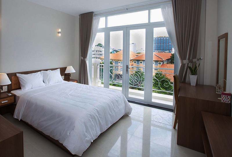 Two bedrooms serviced apartment for rent on Truong Dinh St, District 3, Ho Chi Minh City.