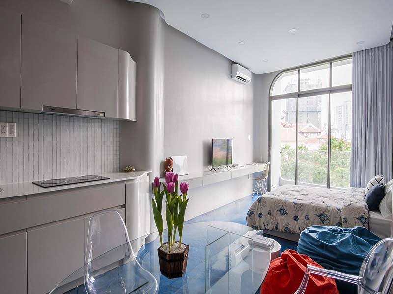 Bright-light serviced apartment for rent in District 3 Nam Ki Khoi Nghia St. 