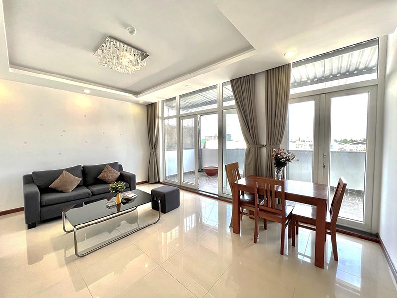 Rooftop serviced apartment for rent in Tan Binh District Ho Chi Minh City