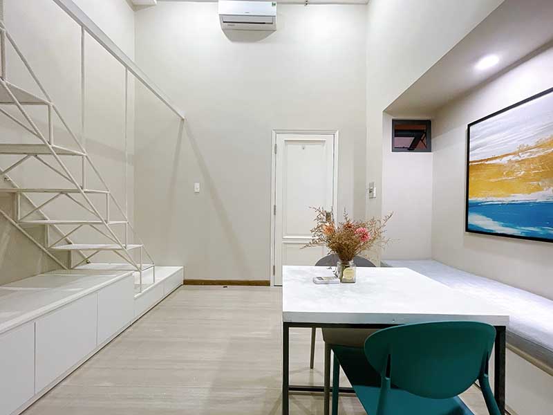 Loft studio for rent on Nguyen Van Linh Street, District 7, HCMC.