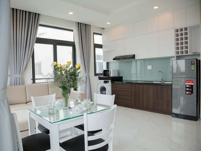Windy serviced apartment for rent has riverview on Thao Dien District 2