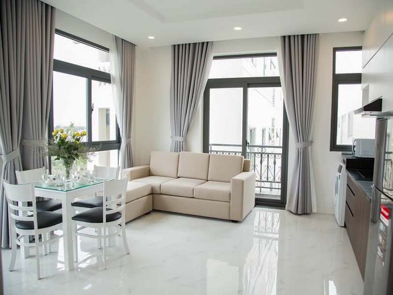 Windy serviced apartment for rent has riverview on Thao Dien District 2