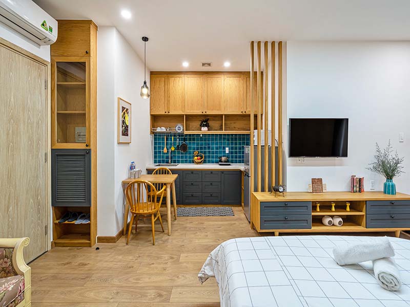 Cozy studio flat rental in Binh Thanh District come with full of sevices