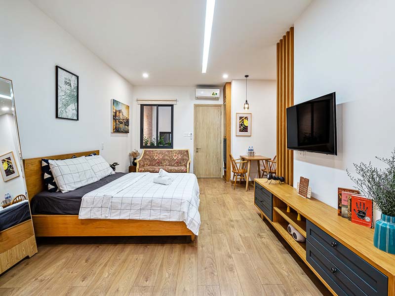 Cozy studio flat rental in Binh Thanh District come with full of sevices