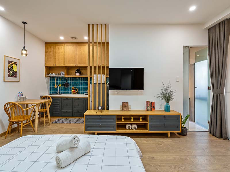 Cozy studio flat rental in Binh Thanh District come with full of sevices