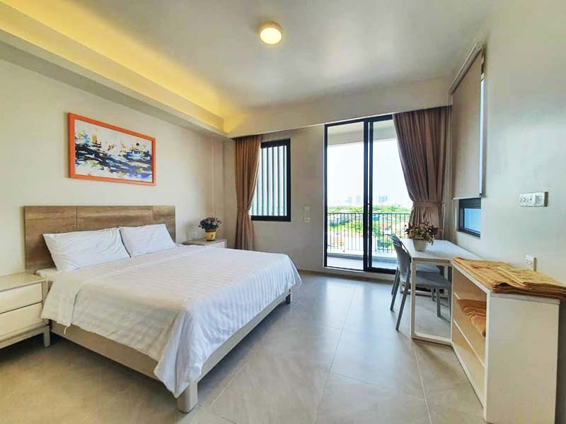 Bright studio serviced apartment renting in District 7 South Saigon City