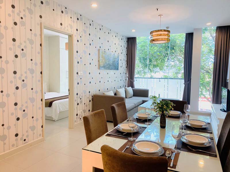 Two bedrooms serviced apartment leasing in Nguyen Van Huong St Thao Dien Thu Duc City