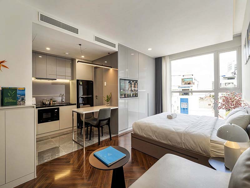 Windy serviced apartment for lease in Phu Nhuan District Nguyen Thi Huynh Street