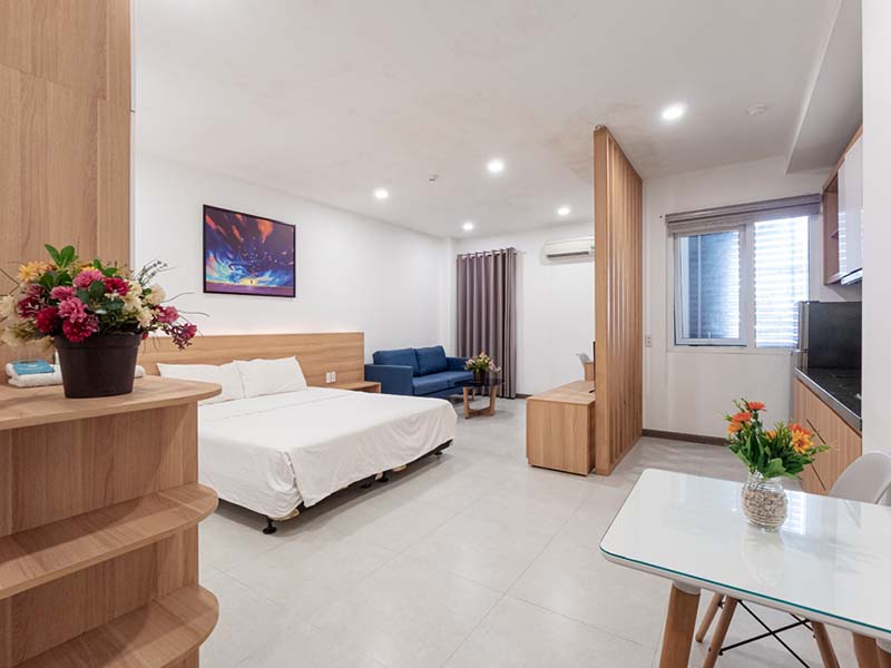 Nice studio serviced apartment renting in Tan Binh District, Cuu Long Street