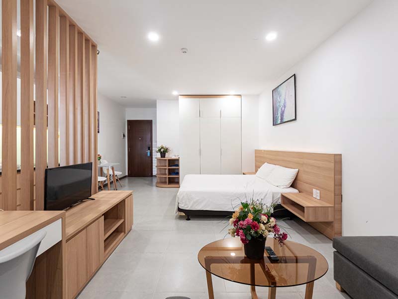 Nice studio serviced apartment renting in Tan Binh District, Cuu Long Street