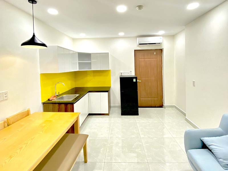 Bright rooftop serviced apartment for rent on Nguyen Van Dau Street Binh Thanh District.