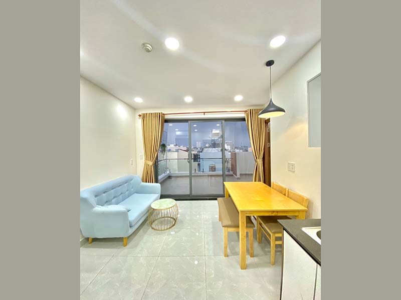 Bright rooftop serviced apartment for rent on Nguyen Van Dau Street Binh Thanh District.