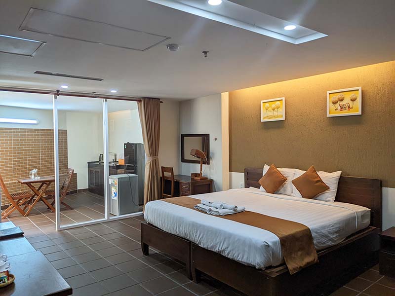 Two bedrooms serviced flat for rent on Hoang Dieu Street, Phu Nhuan District