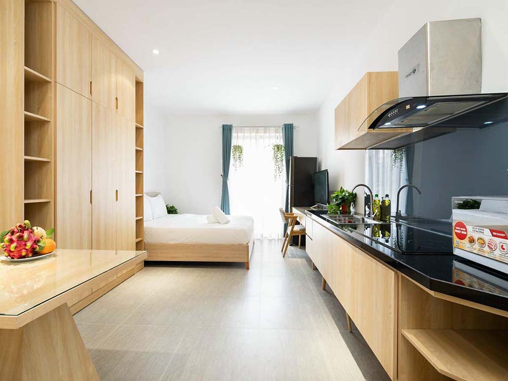 Bright concept serviced studio for rent in Phu Nhuan District Saigon City Center