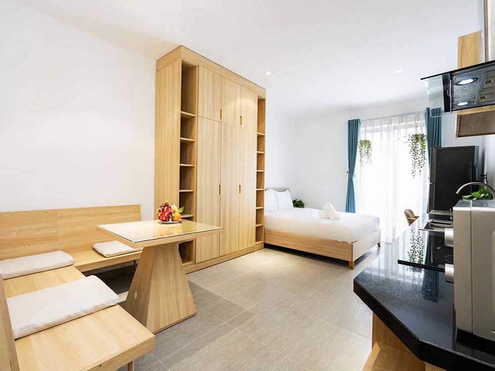 Bright concept serviced studio for rent in Phu Nhuan District Saigon City Center