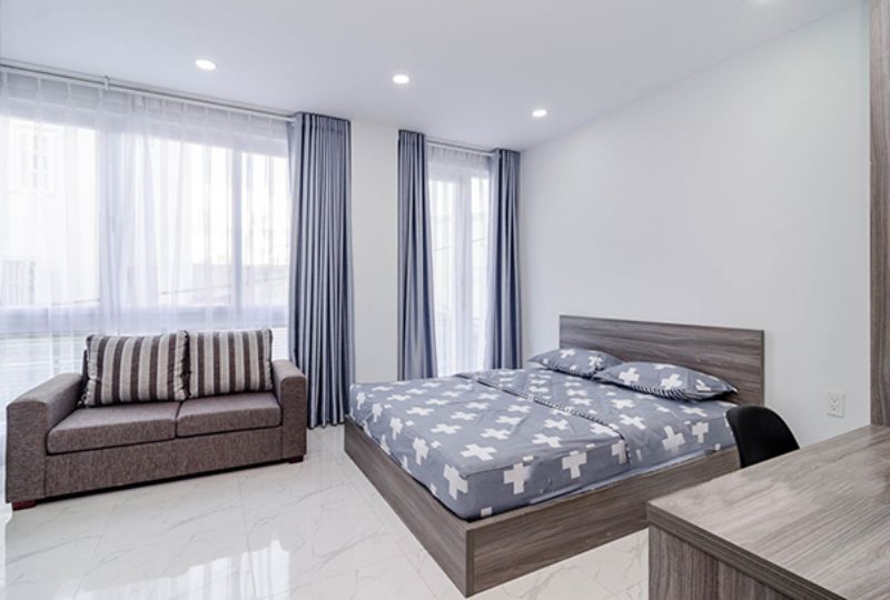 Studio serviced apartment for rent on Nguyen Huu Canh street Binh Thanh